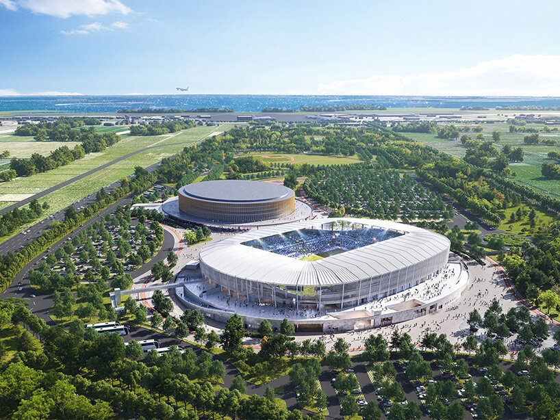 populous shapes 18,500-seat stadium as garden pavilion for venice's bosco dello sport