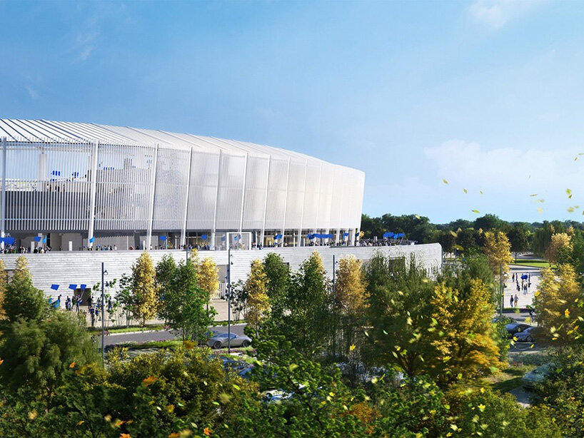populous shapes 18,500-seat stadium as garden pavilion for venice's bosco dello sport