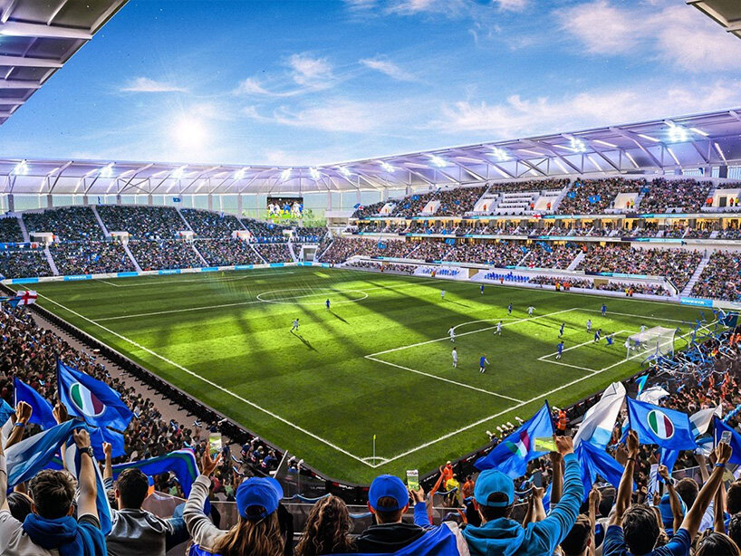 populous shapes 18,500-seat stadium as garden pavilion for venice's bosco dello sport