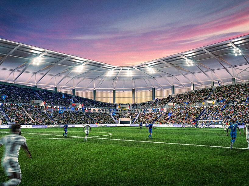 populous shapes 18,500-seat stadium as garden pavilion for venice's bosco dello sport