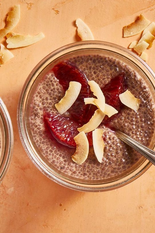 blood orange and coconut chia pudding