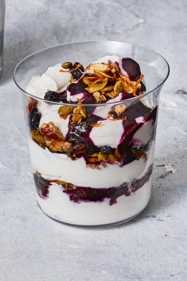blueberry and mixed nut parfait