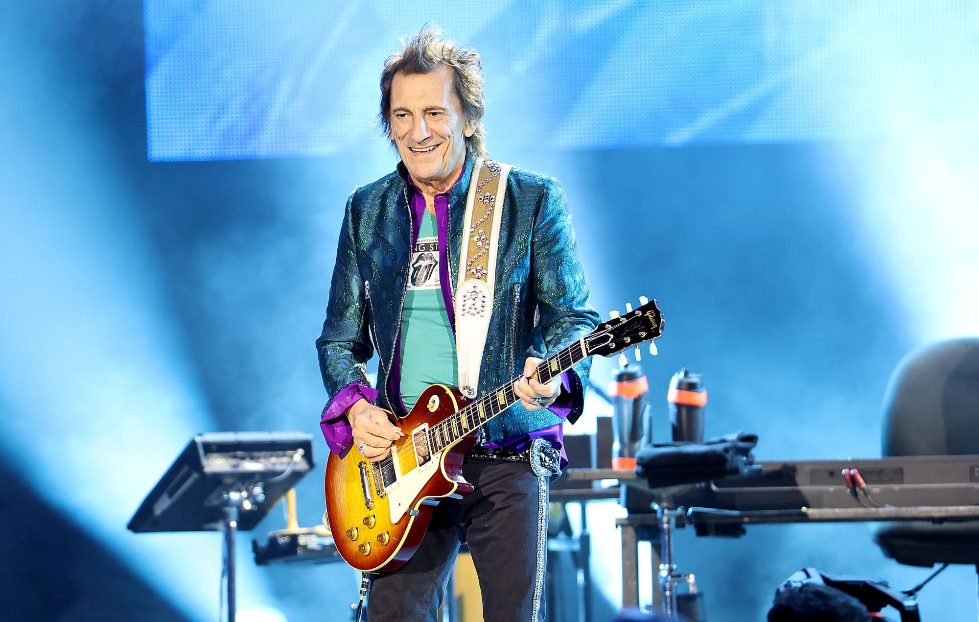 Ronnie Wood of The Rolling Stones performs during the final night of the US Hackney Diamonds '24 Tour