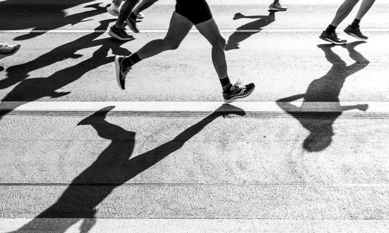 legs running close-up