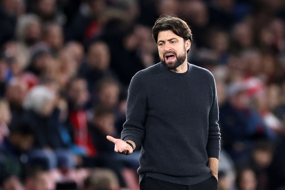 Russell Martin, Southampton manager, reacting during a match.