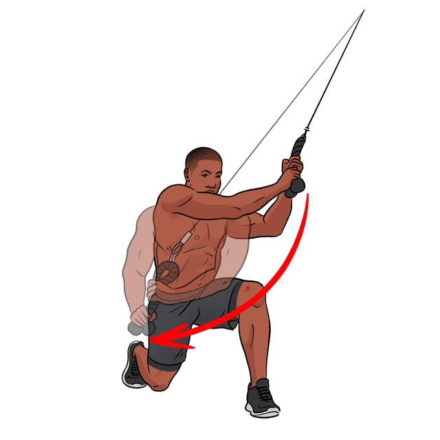 split stance cable chop