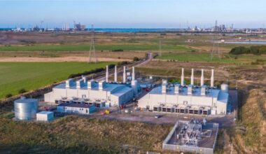 a green hydrogen plant from above