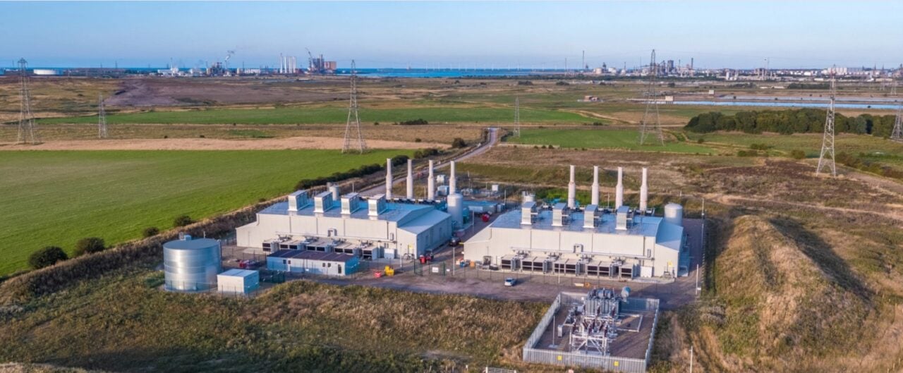 a green hydrogen plant from above