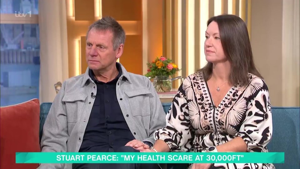 Stuart Pearce and his wife discussing his health scare on This Morning.