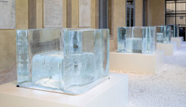 tokujin yoshioka's sculptural ice chairs melt at milan design week