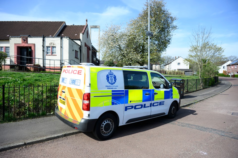 Police van at the scene of a stabbing.