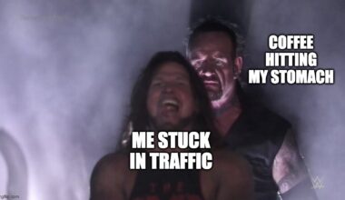 Undertaker and AJ Styles coffee meme