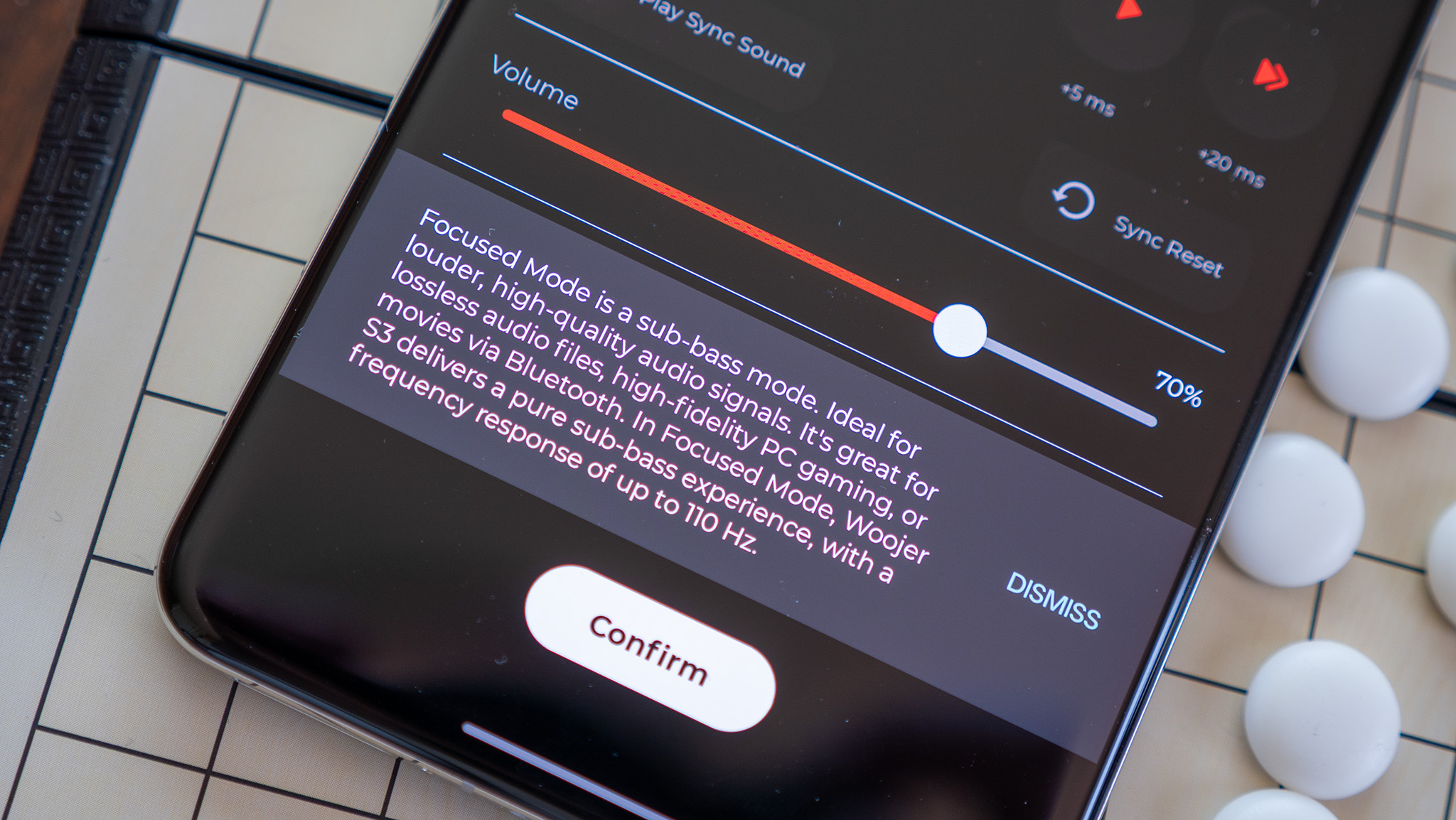 Changing the latency mode on a Woojer Haptic Vest 3