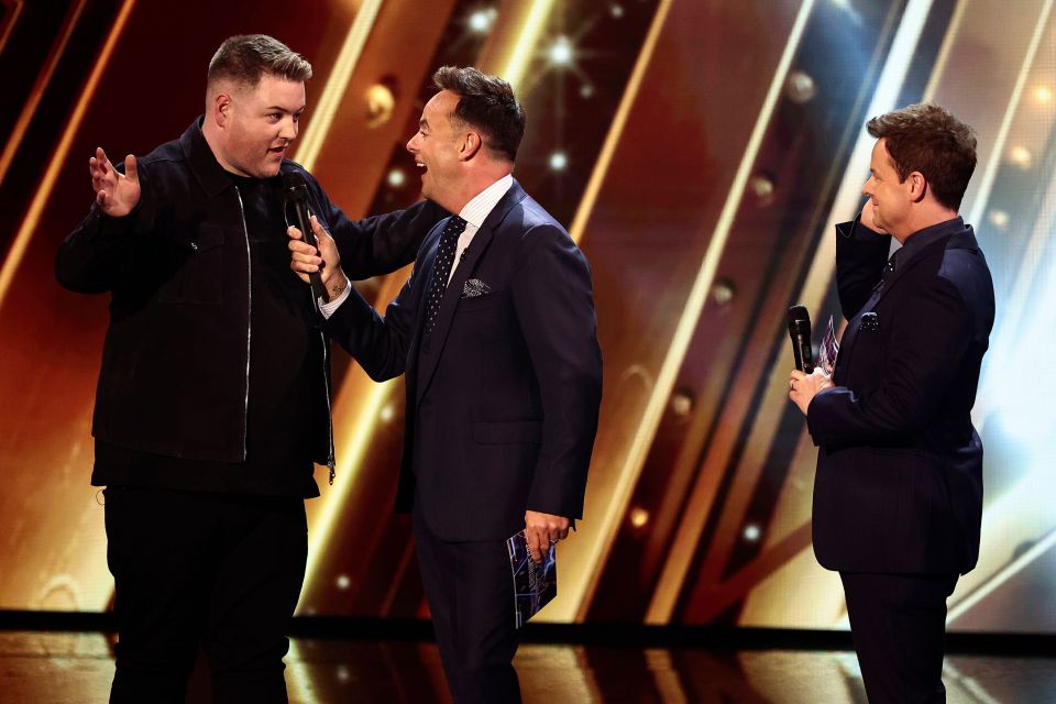 Vinnie McKee with Ant McPartlin and Declan Donnelly on Britain's Got Talent.