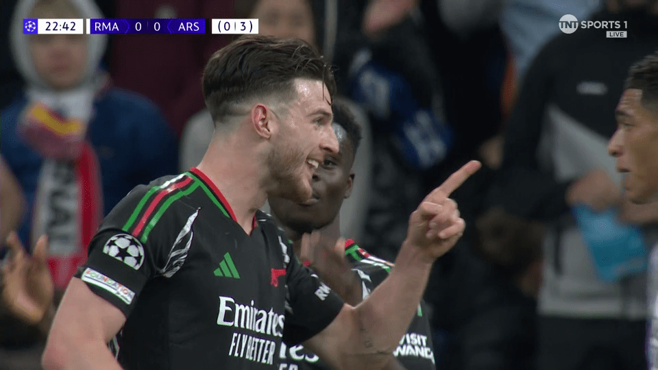 Soccer player arguing with another player.