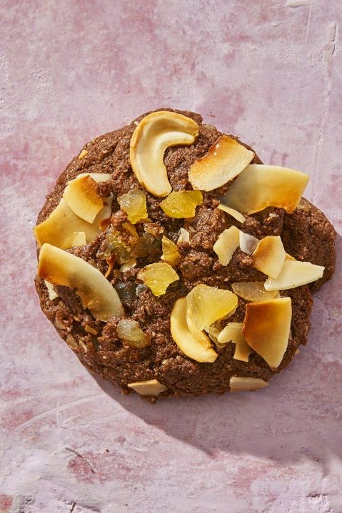 chocolate cashew coconut protein cookies