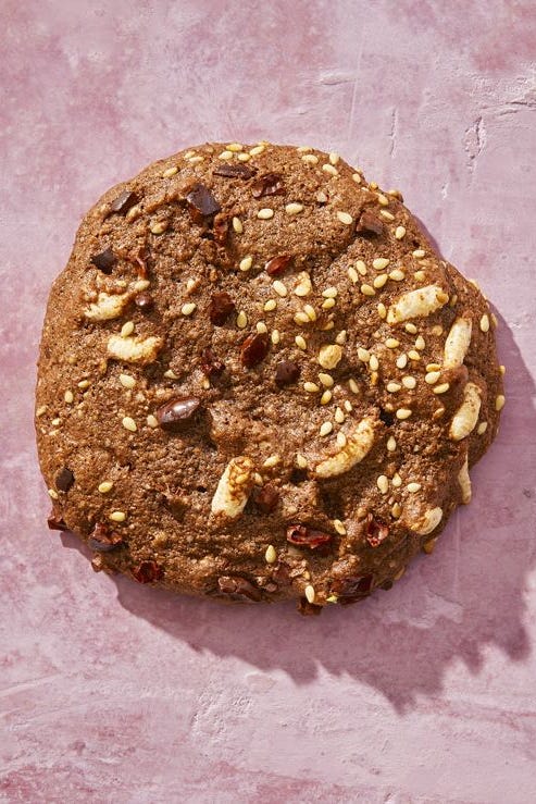 double chocolate sesame protein cookies