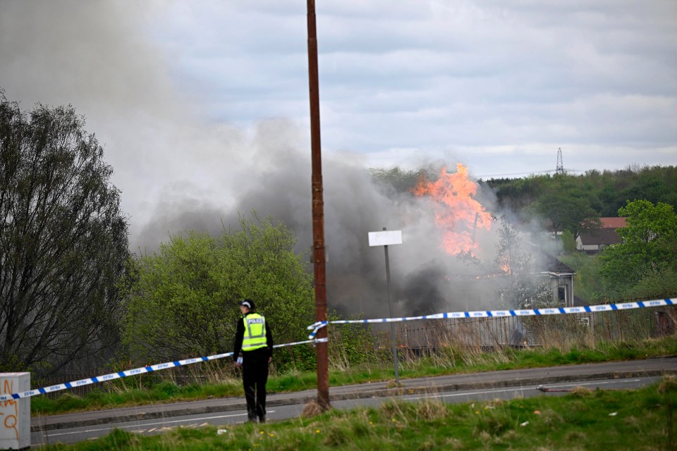 Emergency services responding to a building fire.