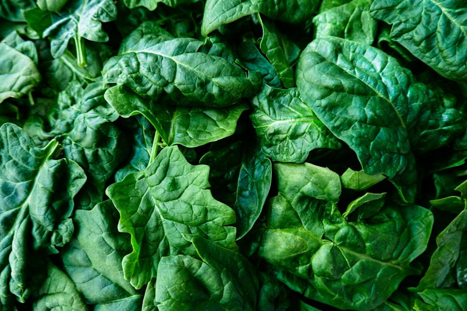 Close-up of fresh spinach leaves
