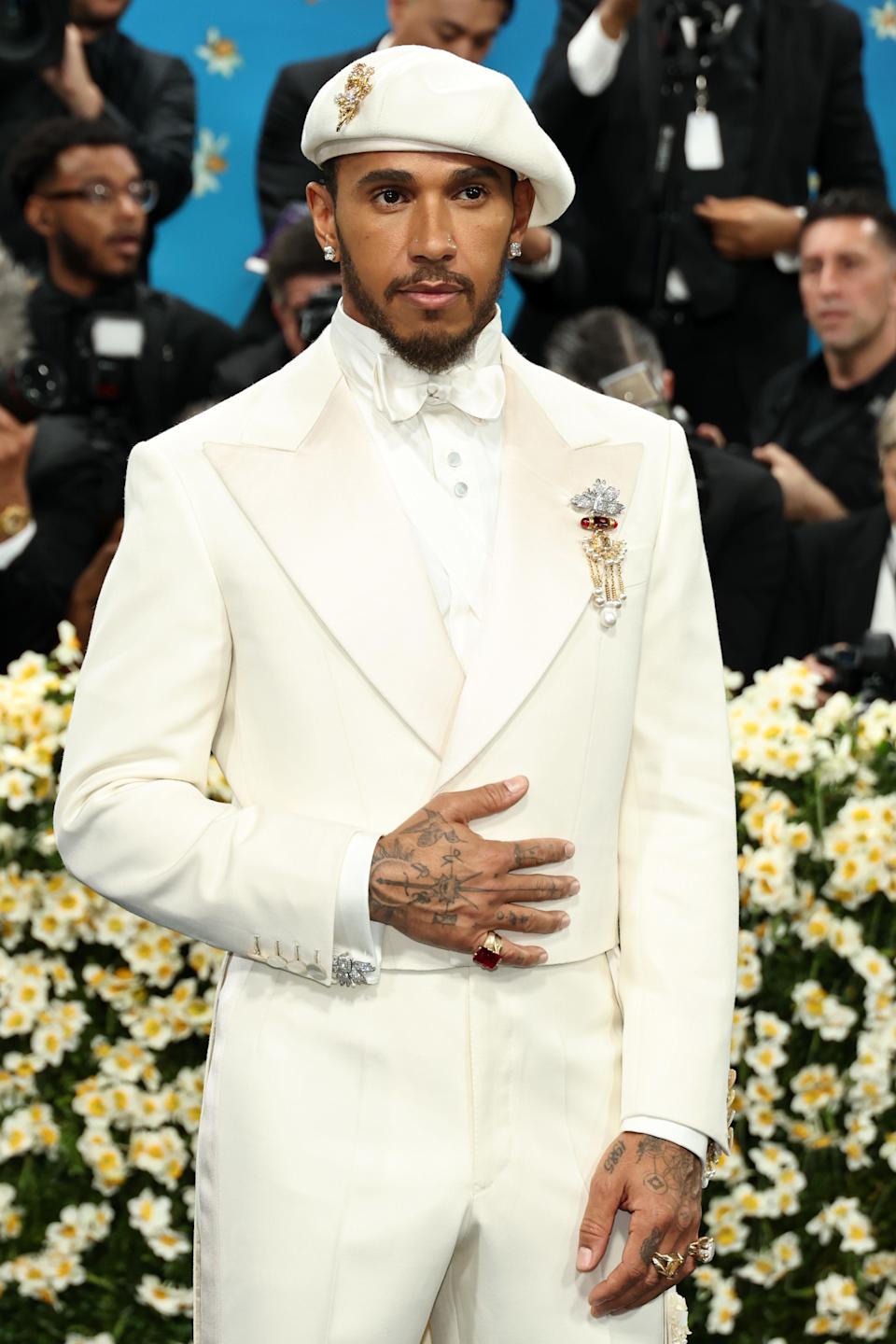 Lewis Hamilton attends the 2025 Met Gala at the Metropolitan Museum of Art in New York City on May 5, 2025.