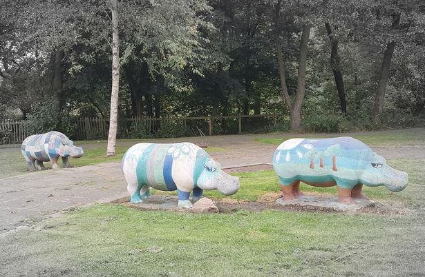 Marching Hippos, Riverside Park