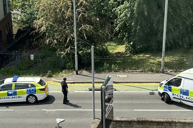 Police in attendance near Albert Park, Salford