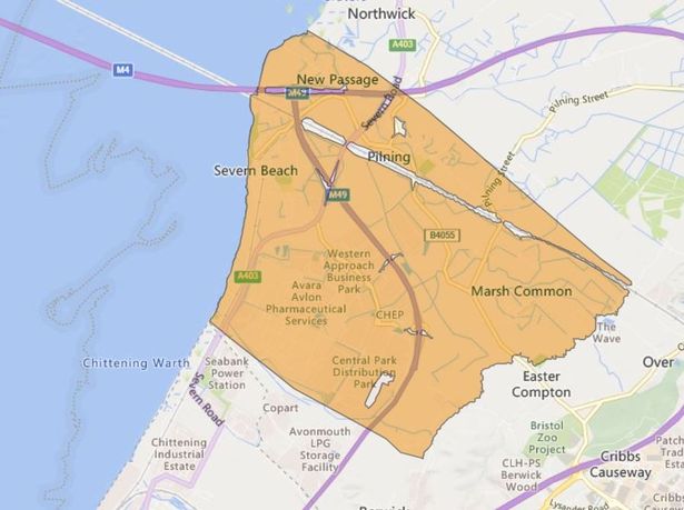 Flooding could affect the Severn Beach area.