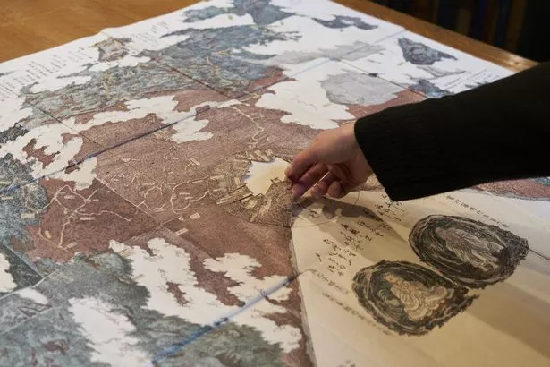 The complete map of the true shape of Mount Fuji by Japanese artist Hashimoto Sadahide, dated 1848