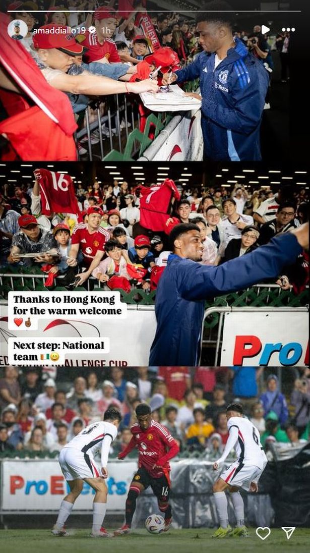 Amad's latest post on his Instagram stories 