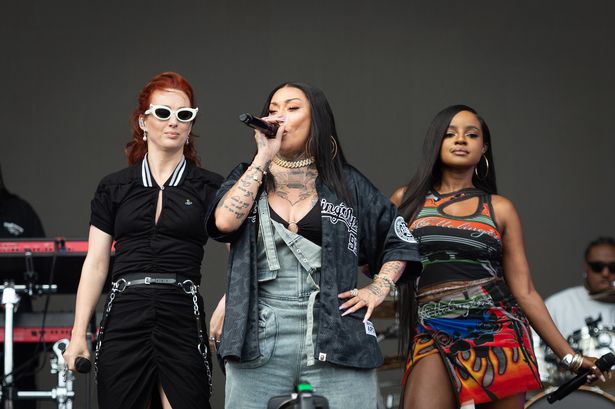 SiobhÃ¡n Donaghy, Mutya Buena, Keisha Buchanan from the Sugababes were on the main stage on Saturday afternoon