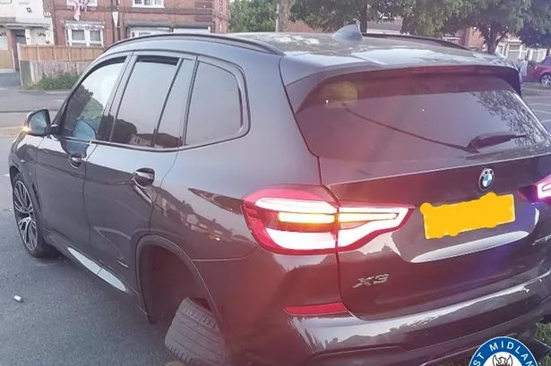 This stolen black BMW X3 was involved with a second car in Acocks Green with the driver fleeing the scene