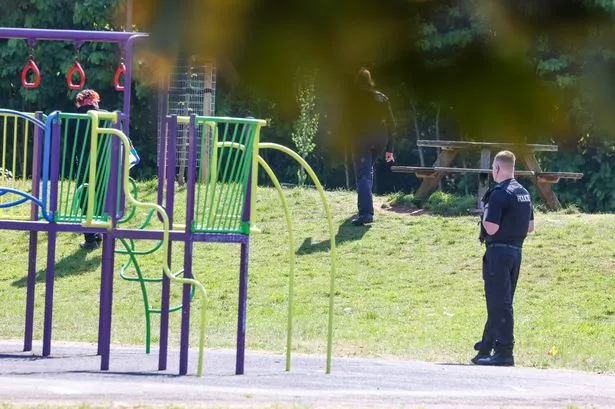 Police in Newtown Park.