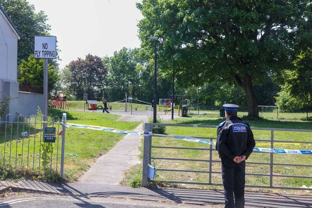 Police in Newtown Park.