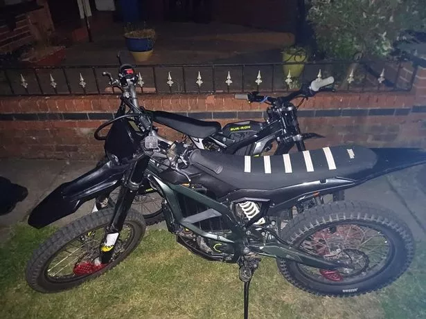 Two Sur-ron motorbikes and a machete were seized from a property in Huyton