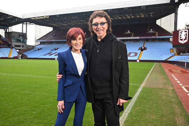 Sharon Osbourne and Tony Iommi at Villa Park