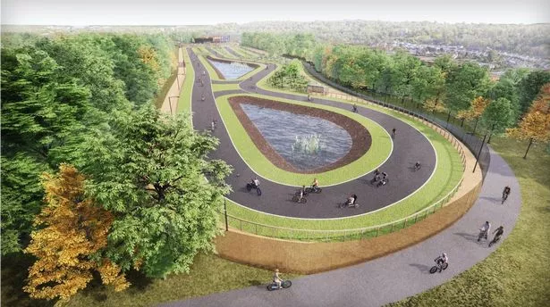 CGI of long circular cycle track