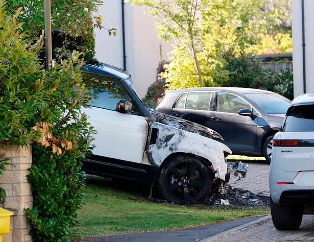 Images from the scene show the melted motor in the driveway