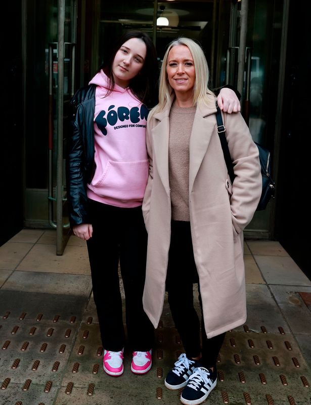 Abbie and Angela outside St Andrew's House in Edinburgh
