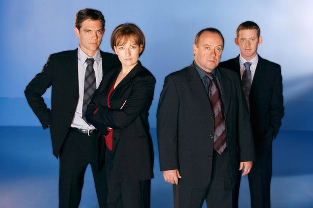 ITV Taggart stars (L-R): John Michie as DI Robbie Ross, Blythe Duff as Jackie Reid, Alex Norton as DCI Matt Burke and Colin McCredie as DC Stuart Fraser 