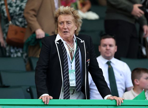 Rod Stewart looks on from the stands during the William Hill Premiership match between Celtic FC and St Mirren FC at Celtic Park 