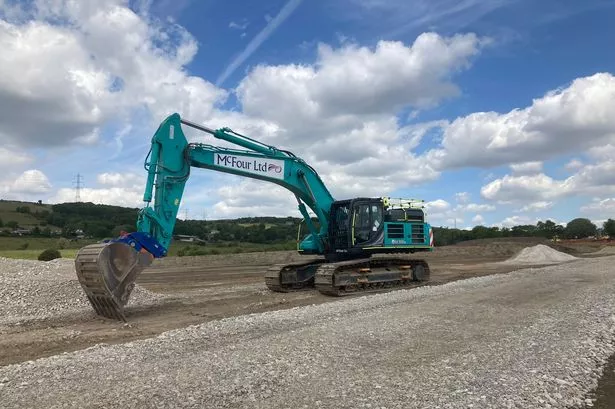 Construction site for the start of the A57 link roads scheme