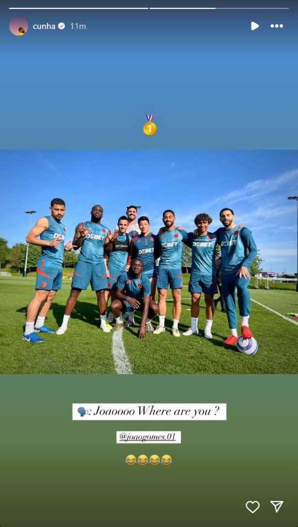 Matheus Cunha's latest post on Instagram. 