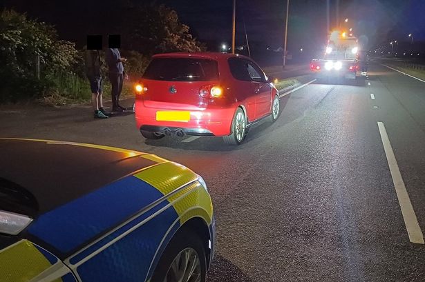 Merseyside Police seized a car on the Rainford Bypass after it was driven at 135mph