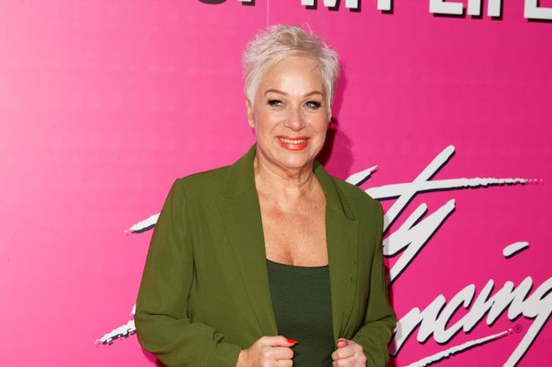 Denise Welch arrives at the "Dirty Dancing" On Stage 2023 Gala Performance at Dominion Theatre on January 25, 2023 in London, England.