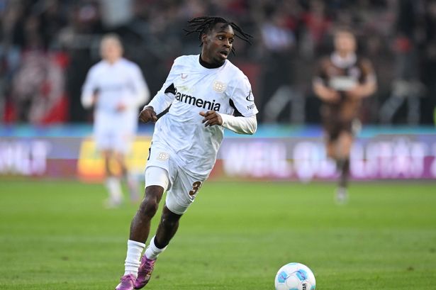 Jeremie Frimpong during a Bayer Leverkusen game