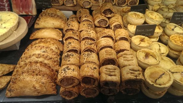 Luxury sausage rolls and pasties on the southbound side. 