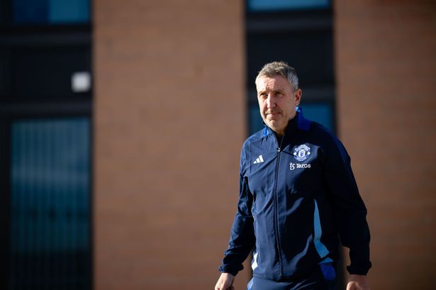 Technical Director Jason Wilcox of Manchester United checks in ahead of their flight to Istanbul at Manchester Airport on October 23, 2024 in Manchester, England.  (Photo by Ash Donelon/Manchester United via Getty Images)