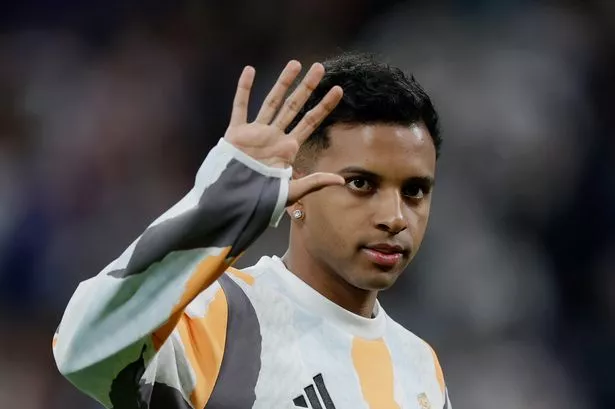 Rodrygo of Real Madrid during the warming up