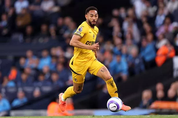 MANCHESTER, ENGLAND - MAY 02: Matheus Cunha of Wolverhampton Wanderers runs with the ball during the Premier League match between Manchester City FC and Wolverhampton Wanderers FC at Etihad Stadium on May 02, 2025 in Manchester, England. (Photo by Jack Thomas - WWFC/Wolves via Getty Images)