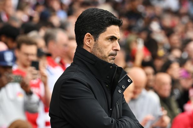LONDON, ENGLAND - MAY 03: Mikel Arteta, Manager of Arsenal, looks on during the Premier League match between Arsenal FC and AFC Bournemouth at Emirates Stadium on May 03, 2025 in London, England. (Photo by Stuart MacFarlane/Arsenal FC via Getty Images)